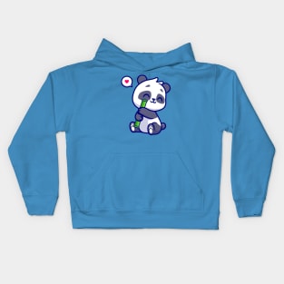 Cute Panda With Bamboo Cartoon Kids Hoodie